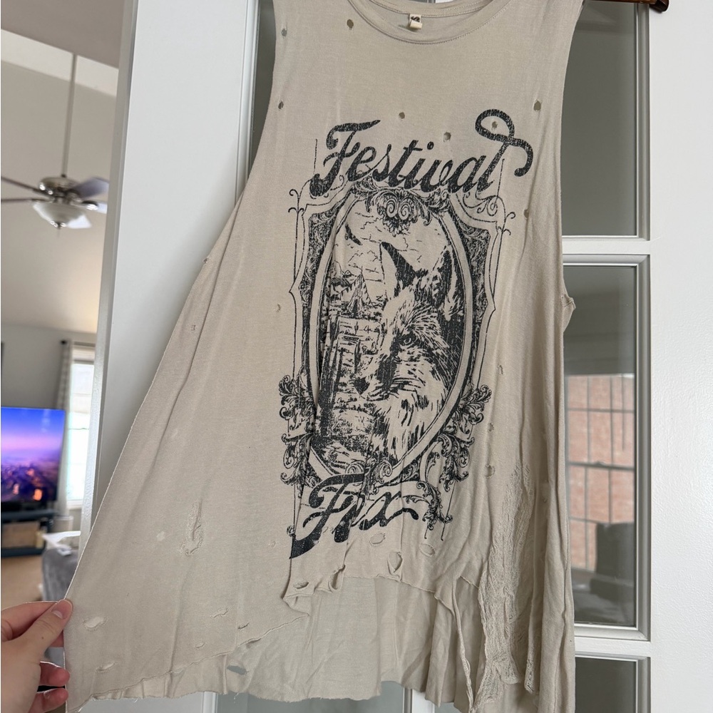 Spell and the Gypsy Beige Festival Graphic Tank Top